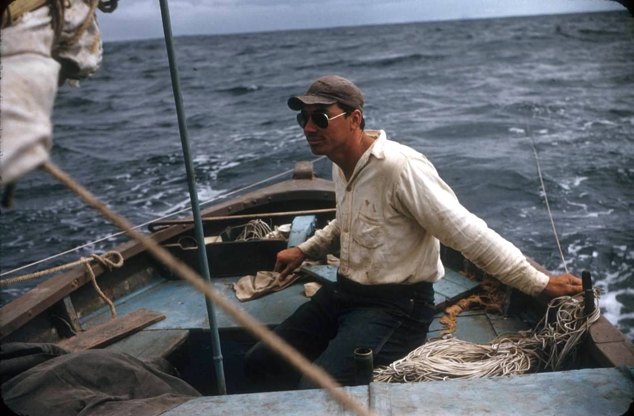 Miguel Castro in fishing boat